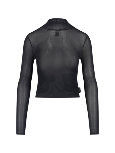 Courrèges Logo Top In Black  