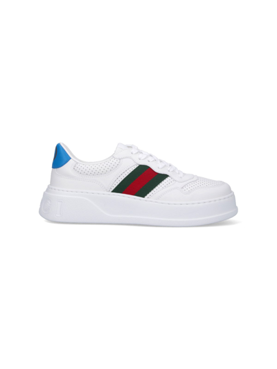 Gucci Sneakers Con Dettaglio Web In White