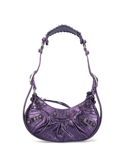 Shop Balenciaga "le Cagole Xs" Shoulder Bag In Purple