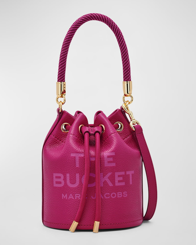 Shop Marc Jacobs The Leather Bucket Bag In Lipstick Pink