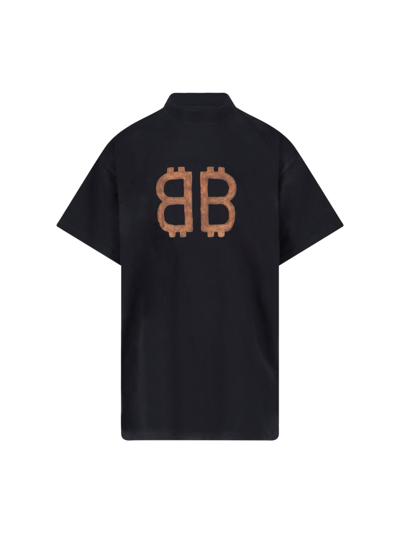 Shop Balenciaga 'crypto' T-shirt In Black  