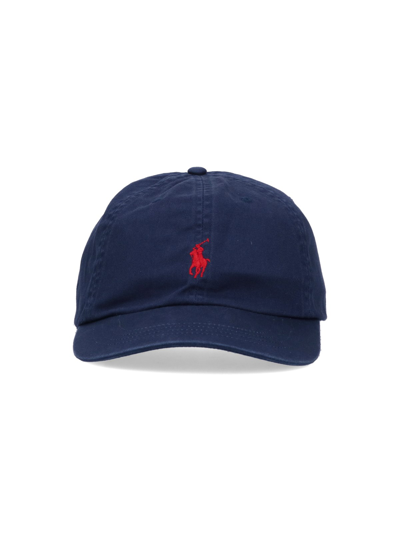 Shop Polo Ralph Lauren Logo Baseball Cap In Blue