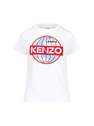 Shop Kenzo "world" T-shirt In White