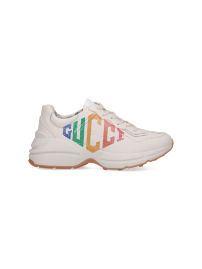 Shop Gucci "rhyton" Sneakers In White