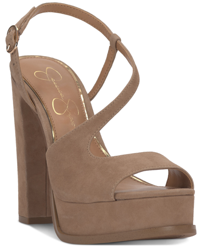 Jessica Simpson Gafira Platform Sandal In Sandstone Suede