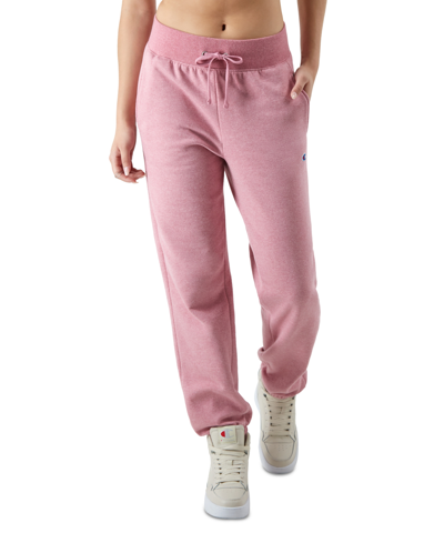 Champion Women's Classic Powerblend Joggers In Terracotta Pink Pe Heather