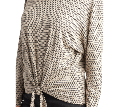 Shop Bcx Juniors' Honeycomb Tie-hem Dolman-sleeve Cowlneck Sweater In Sparkling
