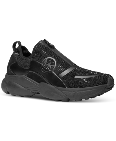 Shop Michael Kors Michael  Sami Zip Trainer Sneakers In Black