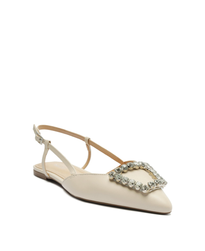 Shop Arezzo Women's Savannah Pointed Toe Flats In White - Leather