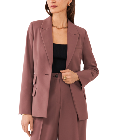Shop 1.state Women's Straight-fit One-button Tuxedo Blazer In Peppercorn