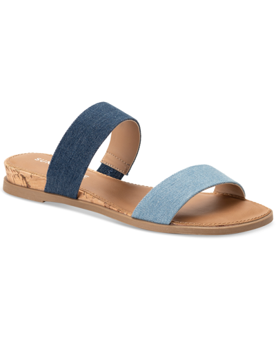 Shop Sun + Stone Women's Easten Slide Sandals, Created For Macy's In Denim Multi