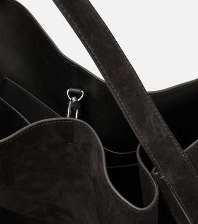 Totême Large Belted Suede Tote Bag In Brown