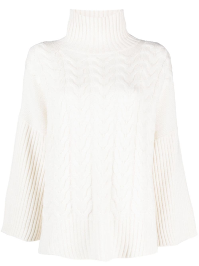 Shop Max Mara Wide Cachemire Sweater In White