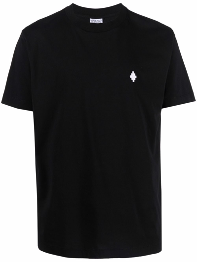 Shop Marcelo Burlon County Of Milan Embroidered Logo T-shirt In Black  