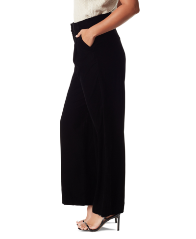 Shop Sam Edelman Women's Aminah Wide-leg Trousers In Black Velvet