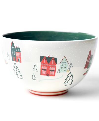 Coton Colors Christmas In The Village Scene 9" Footed Bowl In Multi