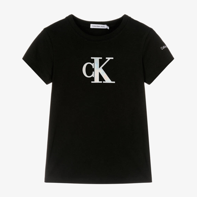Shop Calvin Klein Teen Girls Black Cotton T-shirt