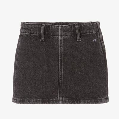 Shop Calvin Klein Girls Washed Black Denim Skirt