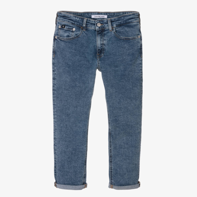 Shop Calvin Klein Teen Boys Blue Denim Dad Jeans