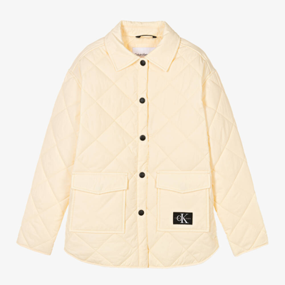 Shop Calvin Klein Teen Girls Ivory Quilted Jacket