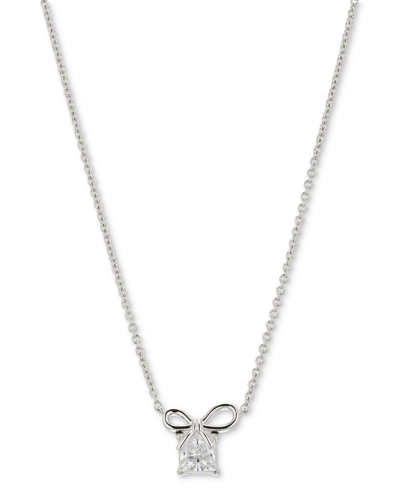 Shop Ava Nadri Cubic Zirconia Gift Pendant Necklace, 16" + 2" Extender In Rhodium