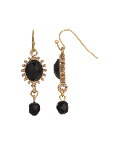 Shop 2028 Glass Crystal Bead Oval Drop Earrings In Black