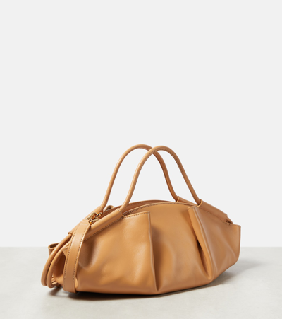 Shop Loewe Paseo Small Leather Tote Bag In Beige