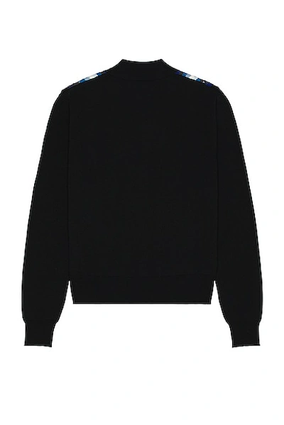 Shop Amiri Crystal Cable Knit Polo In Black