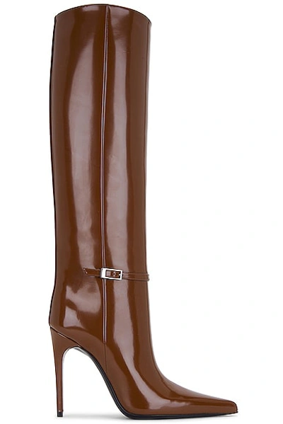 Shop Saint Laurent Vendome Boot In Soil Brown