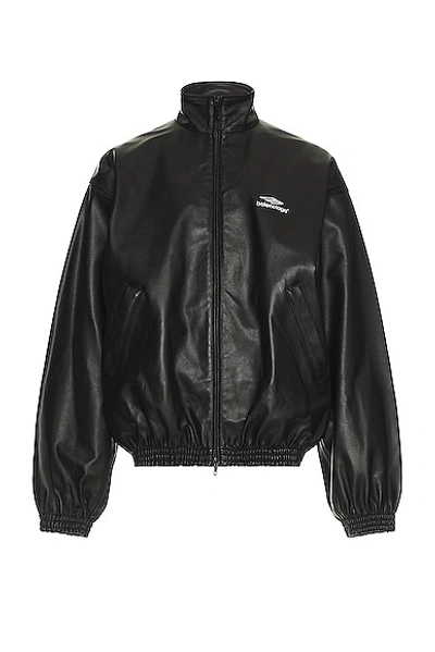 Tracksuit Jacket Leather In Black