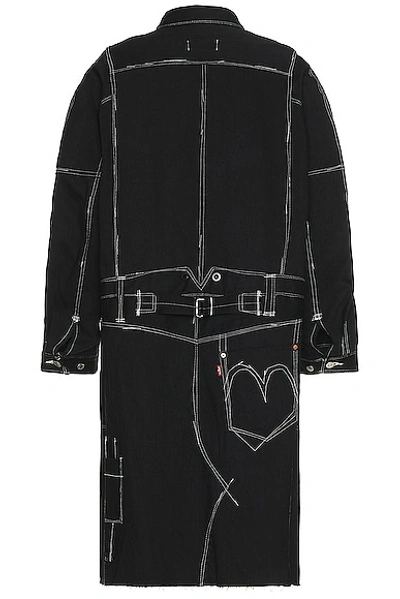 Shop Junya Watanabe Levi's Denim Coat In Black & White