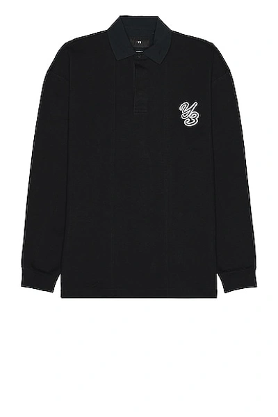 Shop Y-3 Rugby Long Sleeve Shirt In Black,black