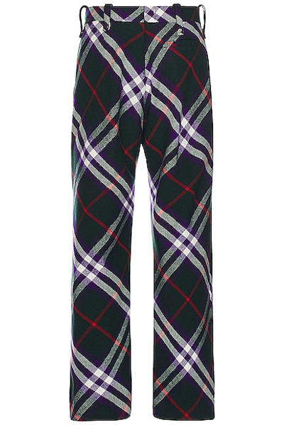 Shop Burberry Check Trouser In Vine Deep Royal Ip Check
