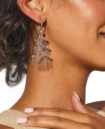 Shop Ava Nadri Gold-tone Crystal Tinsel Tree Chandelier Earrings