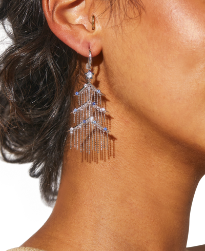 Shop Ava Nadri Gold-tone Crystal Tinsel Tree Chandelier Earrings