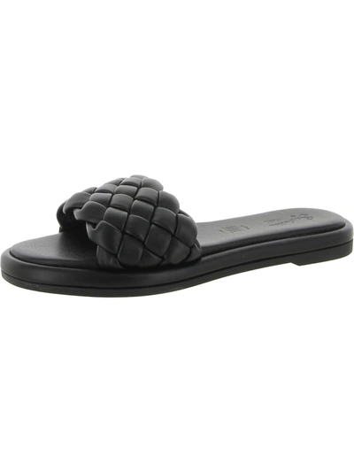 Shop Seychelles Bellissima Womens Woven Cushioned Footbed Flat Sandals In Black