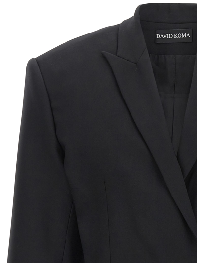 Shop David Koma Cropped Blazer In Black
