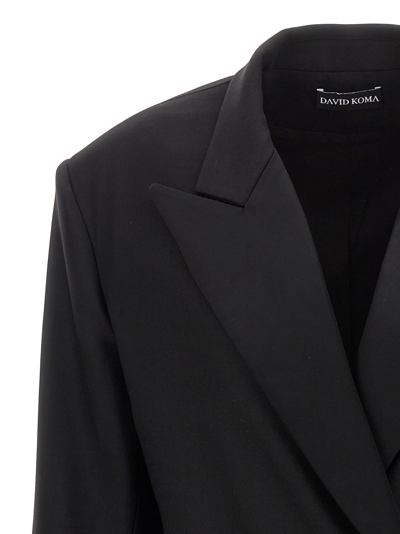 David Koma 'tailored Tuxedo' Blazer With Structured Shoulders In Black