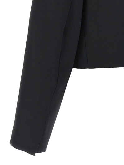 Shop David Koma Cropped Blazer In Black