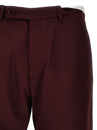 Shop Martine Rose Rolled Waistband Tailored Pants In Bordeaux