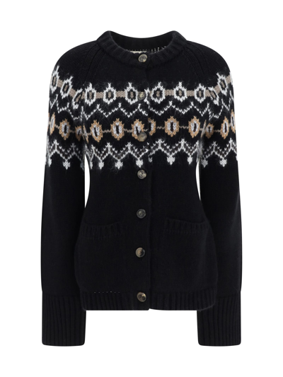 Shop Khaite Suzette Cardigan In Black/multi