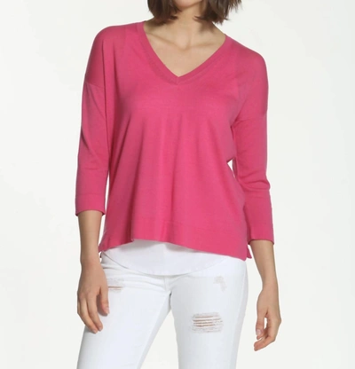 Shop Label+thread Solid Swing V Neck Pullover In Pink