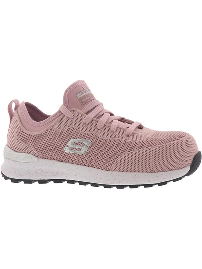 Shop Skechers Bulklin - Balran Womens Comp Toe Shimmer Work And Safety Shoes In Pink