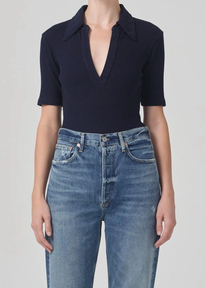 Shop Citizens Of Humanity Liu Bodysuit In Navy In Blue