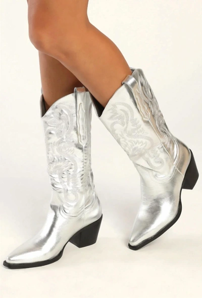 Shop Billini Danilo Metallic Boot In Silver