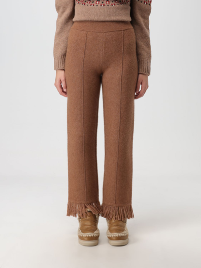 Shop Alanui Pants  Woman Color Brown