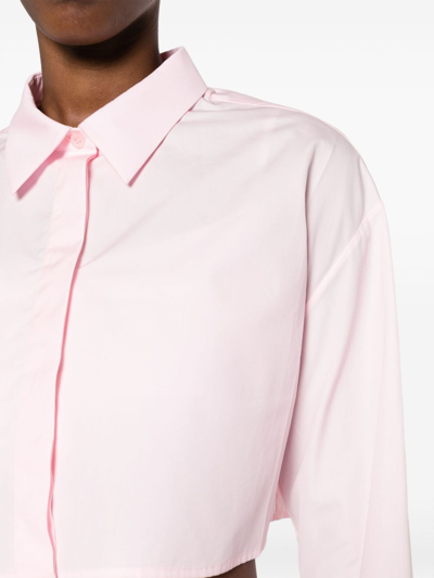 Shop Loewe Cotton Cropped Shirt In Pink