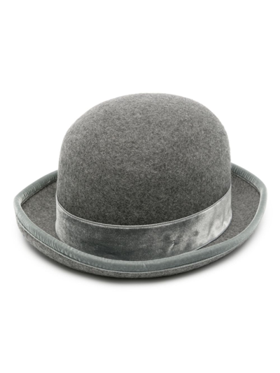 Shop Emporio Armani Wool Hat In Grey