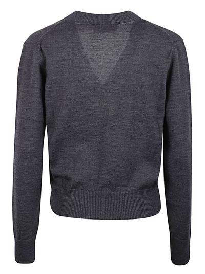 Shop Ami Alexandre Mattiussi Ami De Coeur Wool Cardigan In Grey