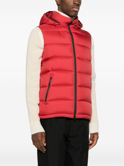 Shop Herno Hooded Down Vest In Red